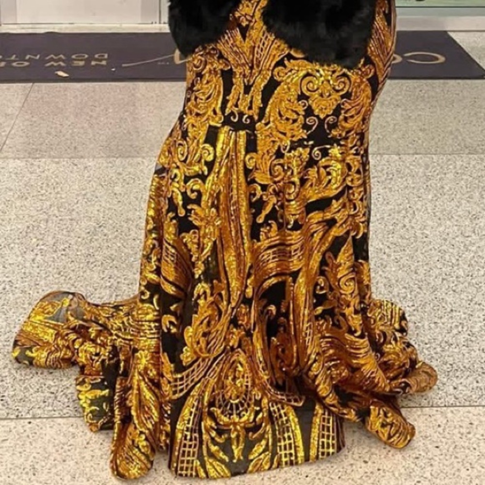 Pre-Loved Elegant Black and Gold Evening Gown - Picture 4 of 4